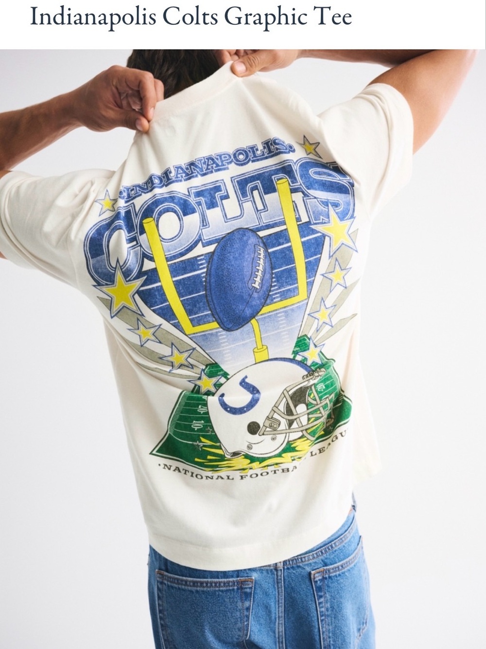 NFL by Abercrombie - Indianapolis Colts White Graphic Tee - Men’s Small
